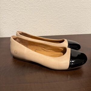 BORN Batti Ballet Flats Size 6 Black Patent Leather Cushioned Comfort